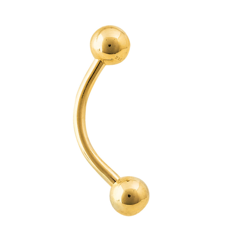 14k CURVED BARBELL
