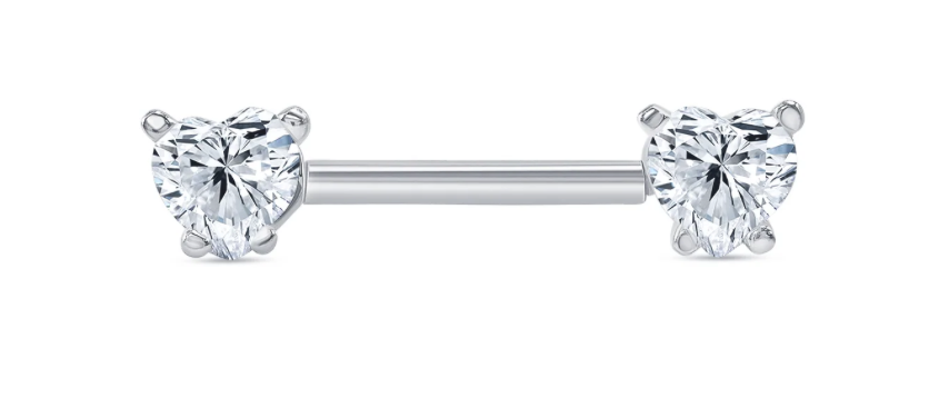 Heart Prong Straight Barbell