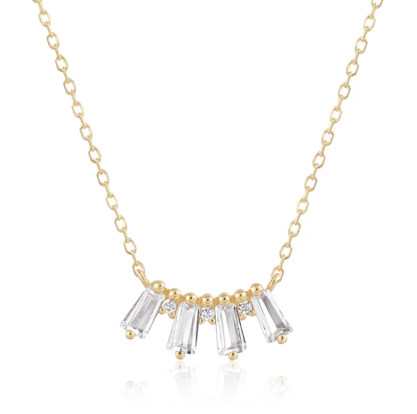 RION X BUDDHA JEWELRY CROWN JEWELS NECKLACE - WHITE SAPPHIRE