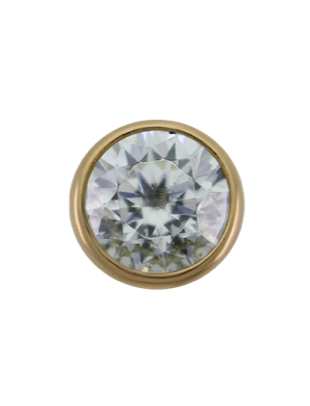 14K 2MM THREADLESS BEZEL SET FACETED GEM