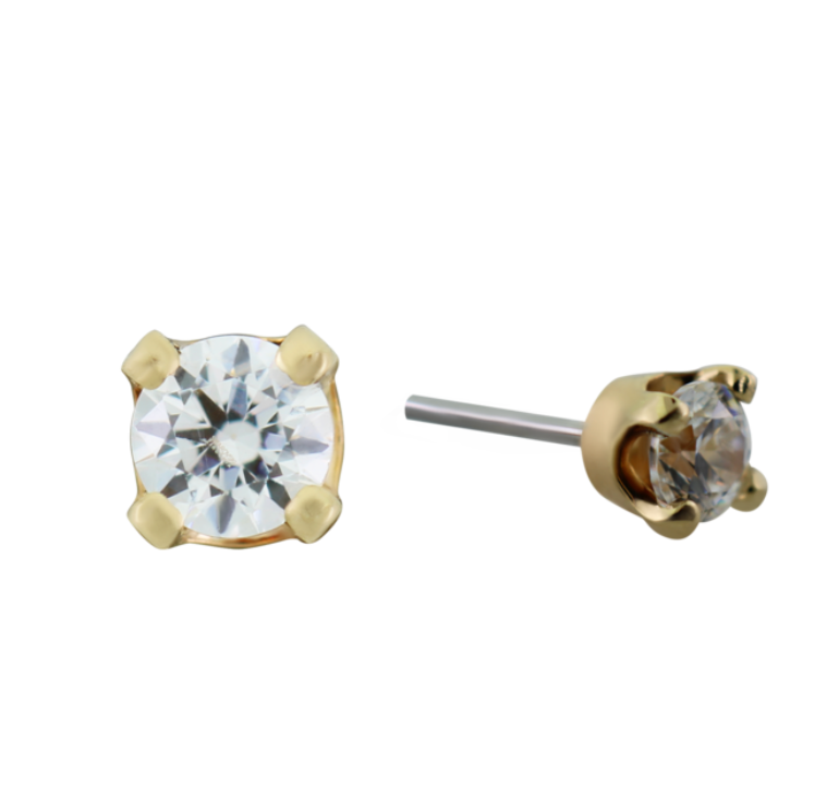 14K 7MM PRONG SET STUD